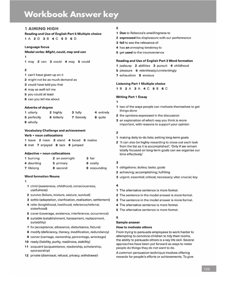 Ready For C1 - Work Book KEY (1) | PDF