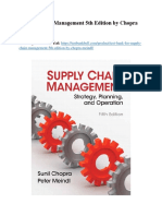 Test Bank For Supply Chain Management 5th Edition by Chopra Meindl