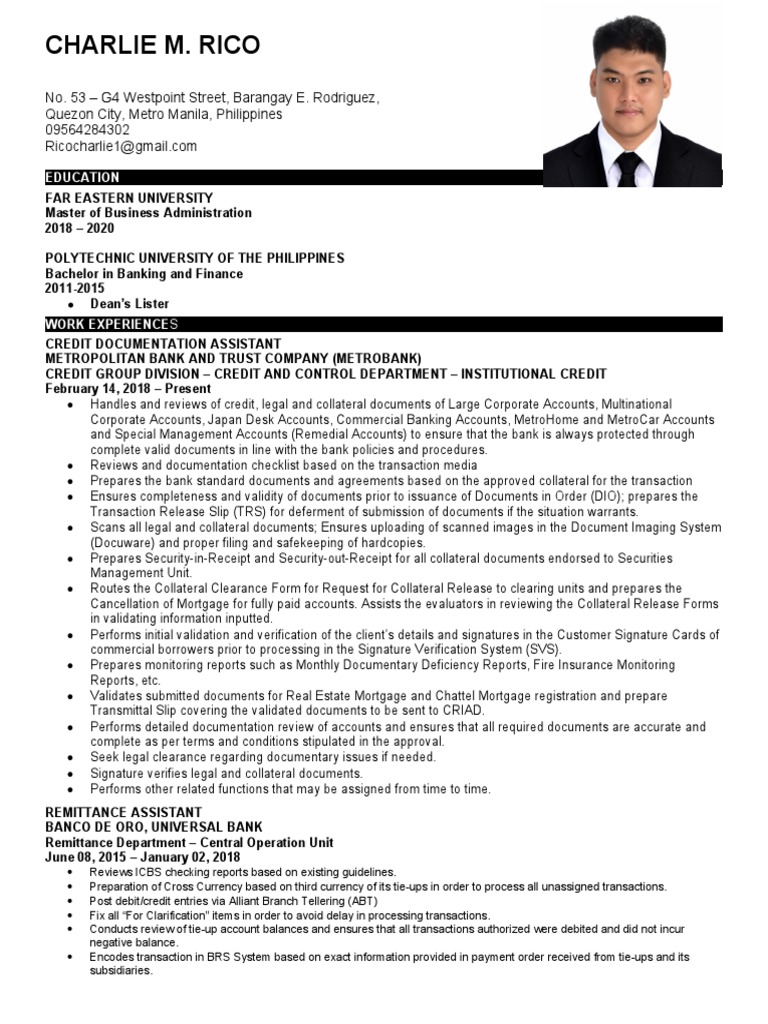 Charlie Rico's Professional Profile | PDF | Credit Card | Debit Card
