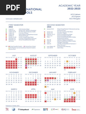 ACS-UK-Calendar 22 23 | PDF | Academic Term | Schools