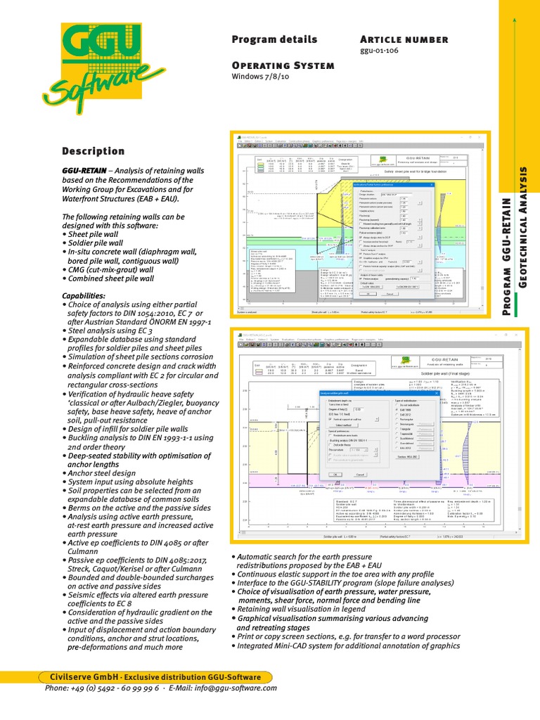 GGU RETAIN - WP e | PDF | Geotechnical Engineering | Deep Foundation
