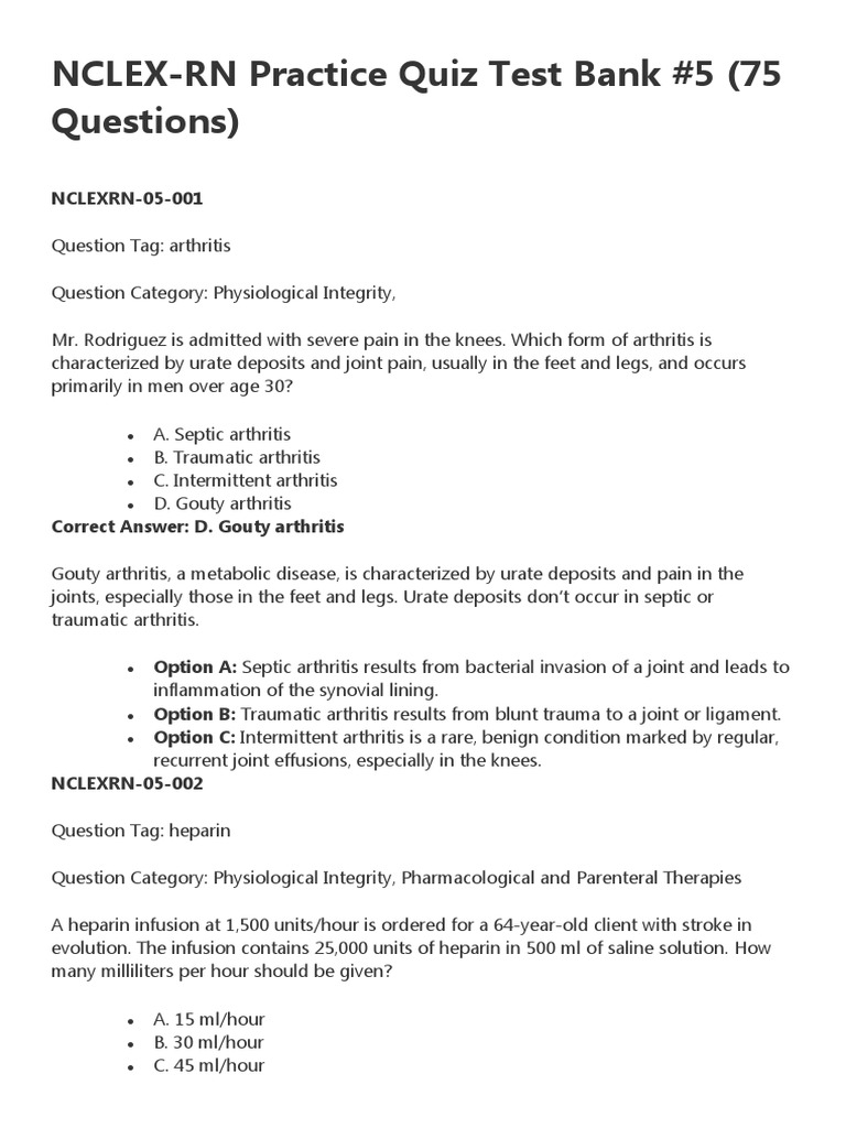 Nclex Test 05 PDF Adrenal Gland Hiv/Aids