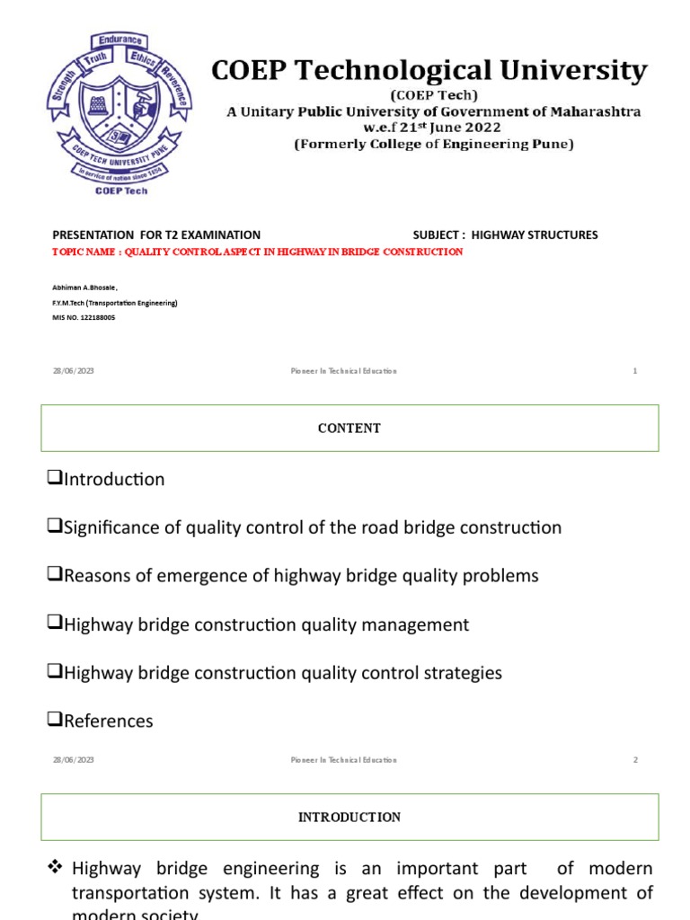 Highway Structure Pdf Road Project Management