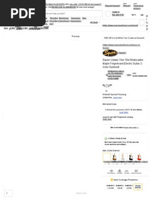 Squier Classic Vibe '50s Stratocaster Maple Fingerboard Electric Guitar 2-Color Sunburst _ Musician's Friend