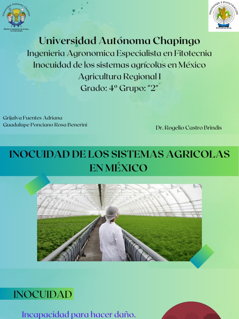 Inocuidad Agrícola en México | PDF | Agricultura | Riego