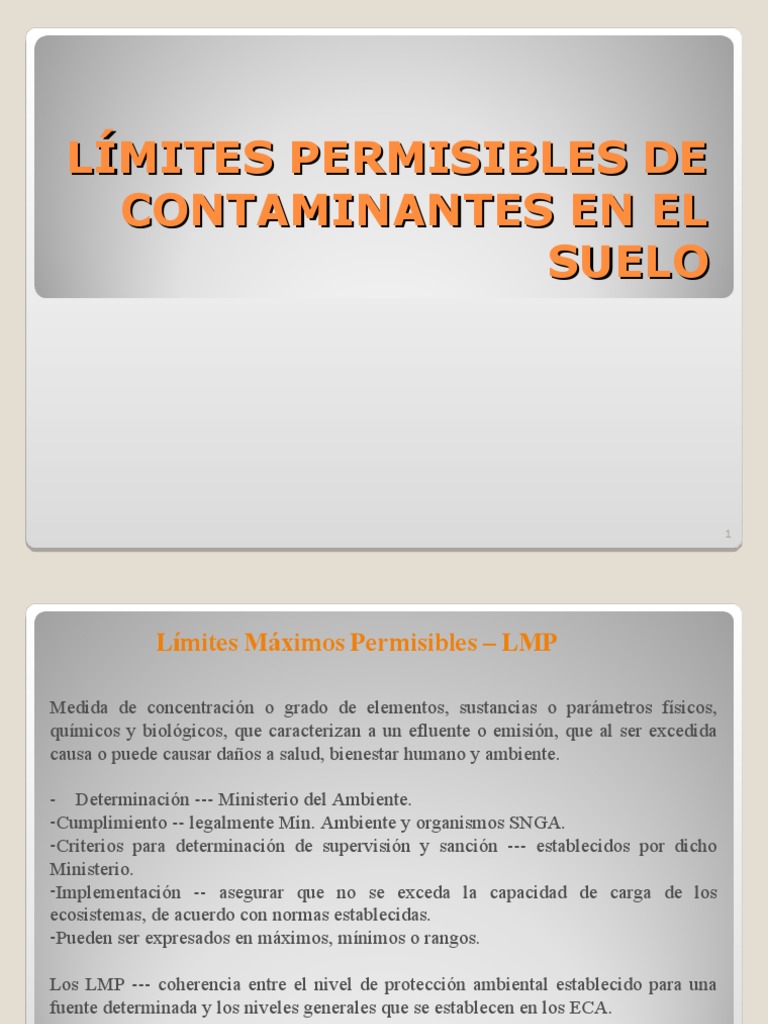 Límite Máximo Permisible de Contaminantes | PDF | Mercurio (Elemento ...