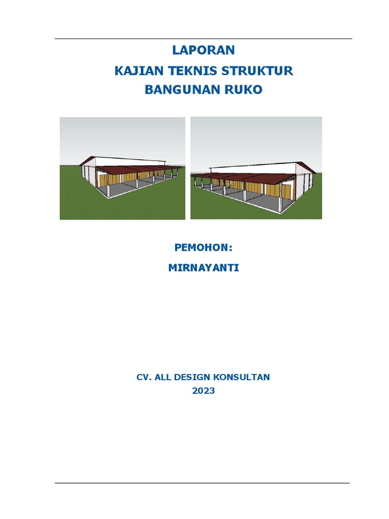 Kajian Teknis Struktur Ruko 2023 | PDF | Teknologi & Rekayasa