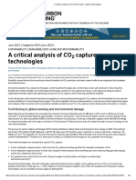 A Critical Analysis of CO - Sub - 2 - Sub - Capture Technologies