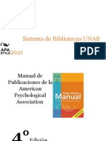 Manual de Estilo APA 4 Edición. Sistema de Bibliotecas UNAB 2021