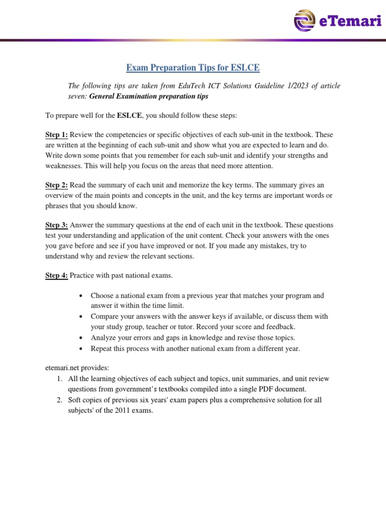 Exam Preparation Tips Educ | PDF