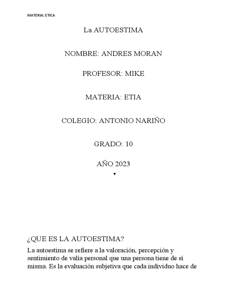 Autoestima: Clave para el Bienestar | PDF | Autoestima | Ciencias del ...
