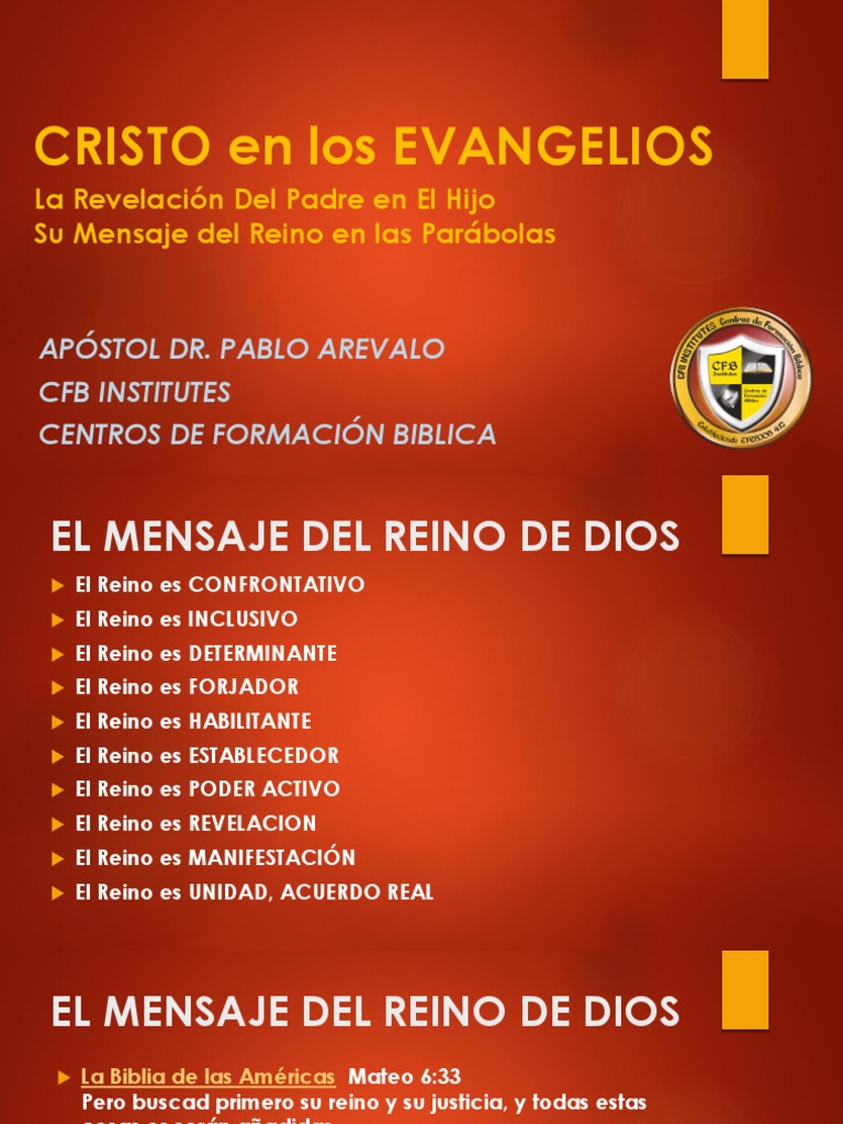 Mensaje del Reino de Dios en los Evangelios | PDF | Jesús | Reinado y ...