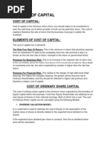 Cost of Capital Note