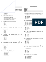 Examen Expresiones Algebráicas-8°