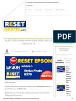 Reset Gratis para Impresora Epson Stylus Photo R270