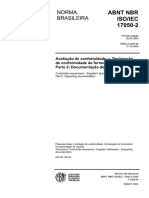 NBR ISO-IEC 17050-2 - 2005 -  - Avaliação de Conformidade - Declaração de conformidade de fornecedor - Parte 2 - Documentação de Suporte