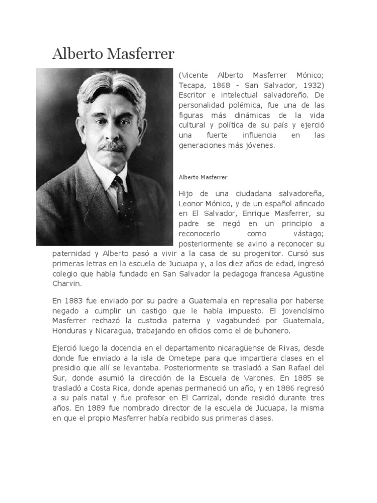 Biografia de Alberto Masferrer, Ricardo Isaac Ferrer PDF