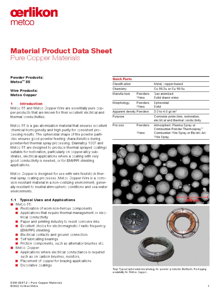 Ficha Tecnica Cobre Pure Copper PDF Copper Electrical Resistivity