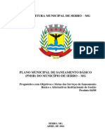 Plano Municipal de Saneamento Básico de Serro - Produto 4-8 Diagnóstico Metas