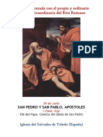 29 de Junio. San Pedro y San Pablo, Apóstoles. Propio y Ordinario de La Santa Misa