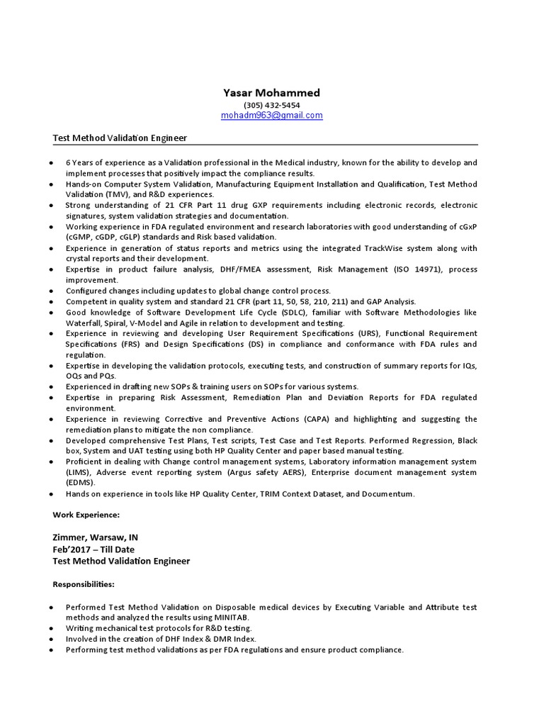 Test Method Validation Medical PDF Verification And Validation