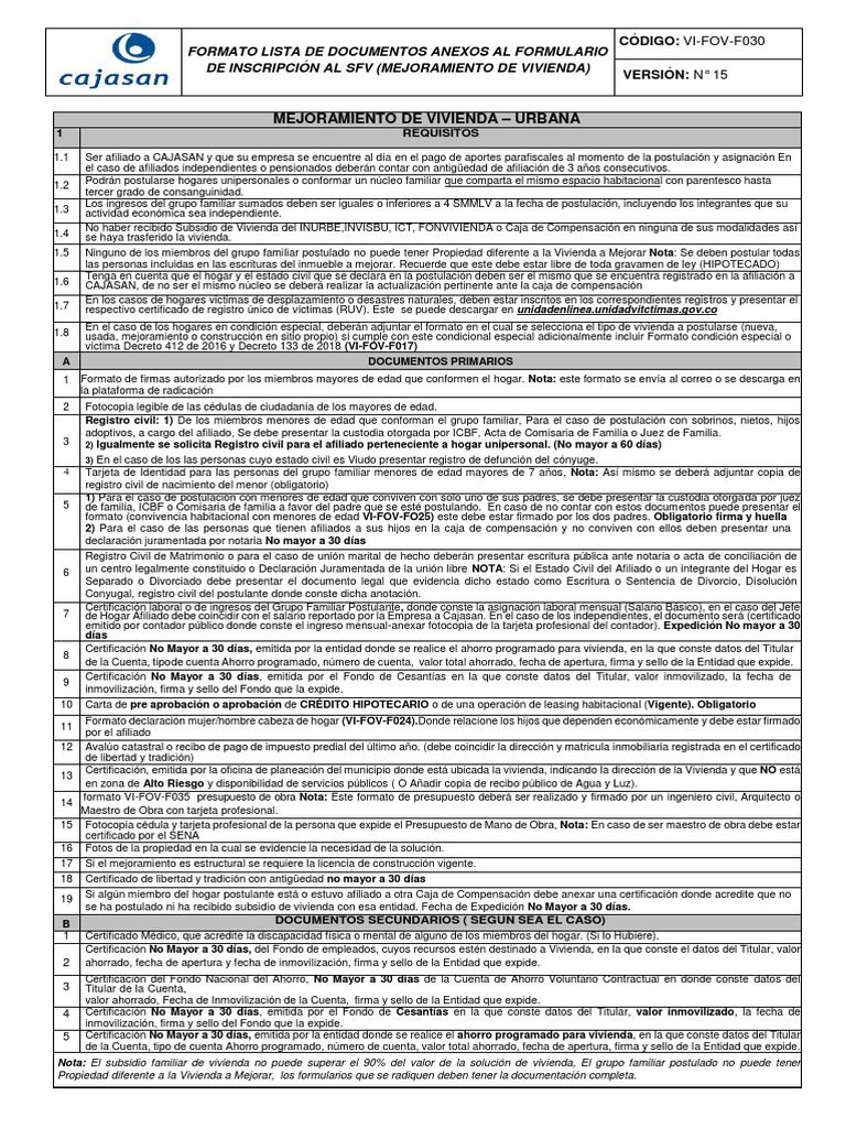 vi-fov-f030-vs-15-lista-de-chequeo-mejoramiento-de-vivienda-pdf