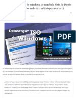 Descargar ISO Oficial de Windows 10 Usando La Vista de Diseño Adaptable Del Navegador Web