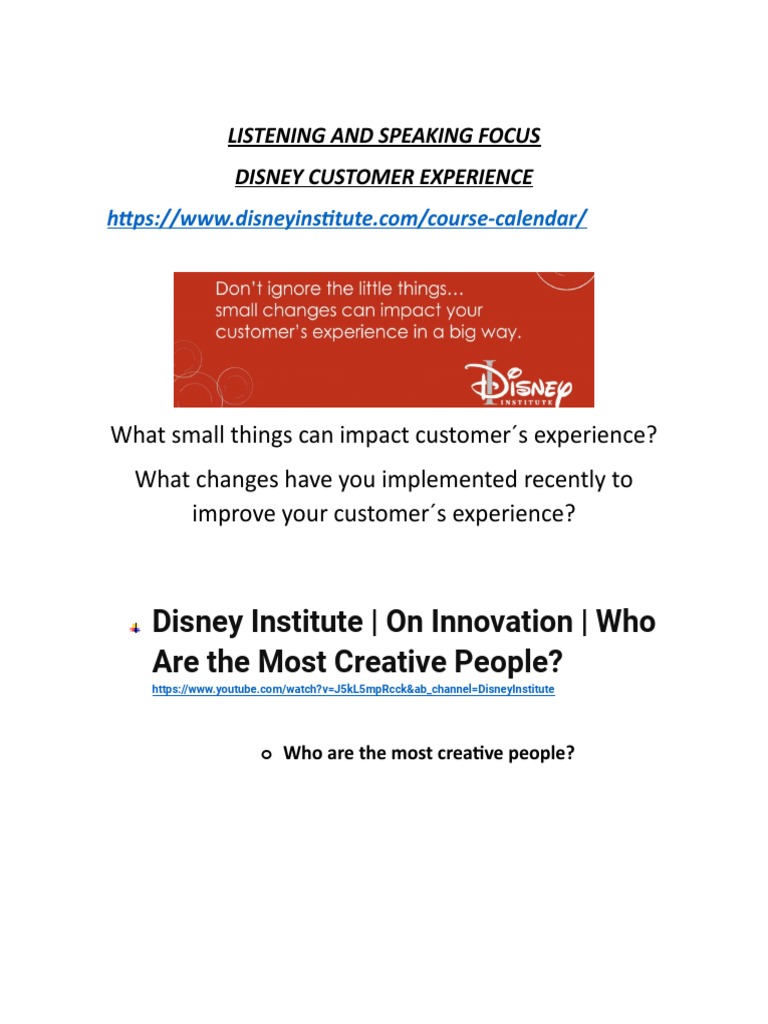 Disney Customer Experience PDF