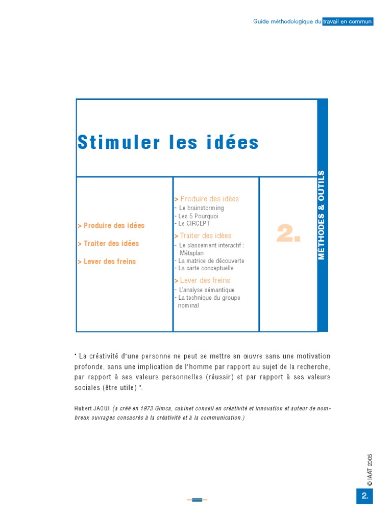 Méthodes pour Stimuler la Créativité | PDF | Réflexion | Indexation ...