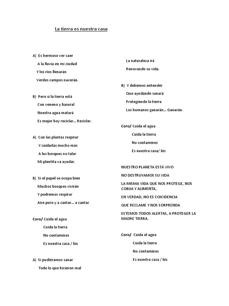 La Tierra Es Nuestra Casa Pdf