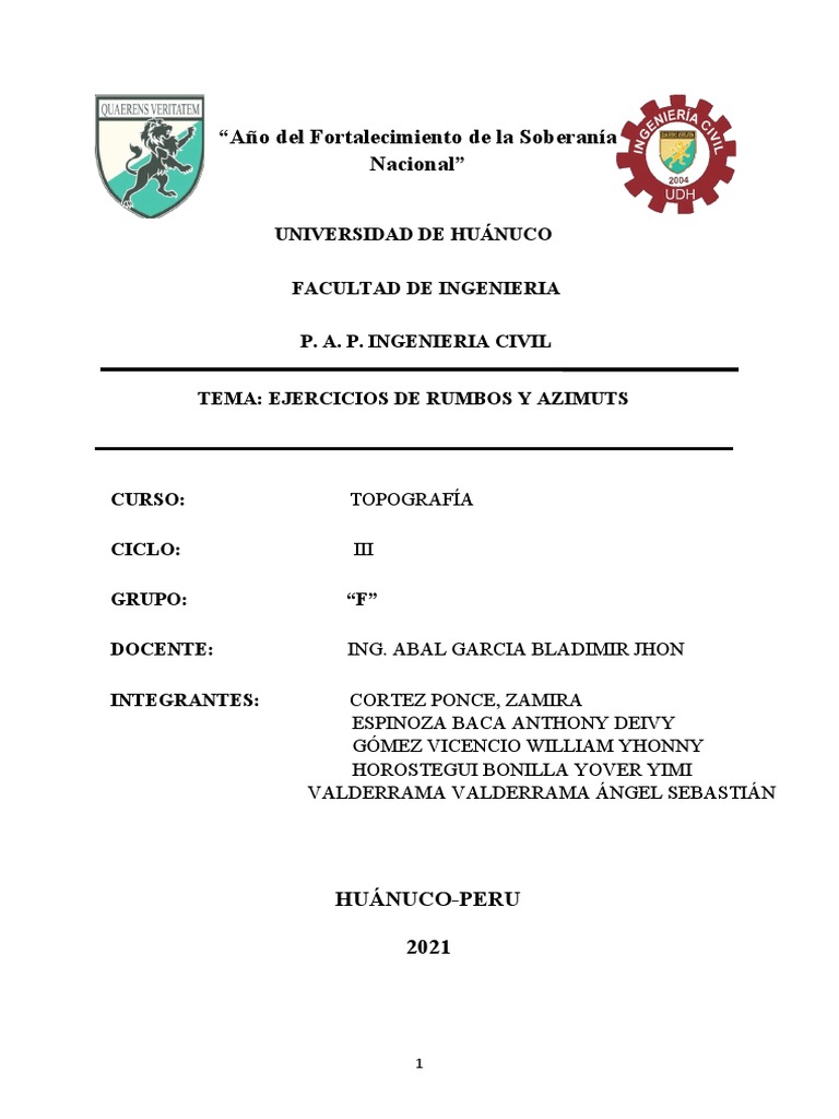 Rumbo y Azimut | PDF | Azimut | Topografía