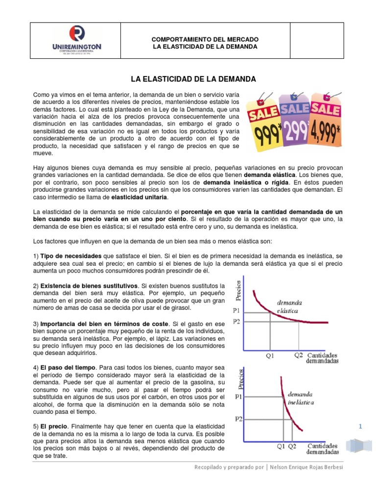 Elasticidad de la Demanda Explicada | PDF | Elasticidad (economía ...