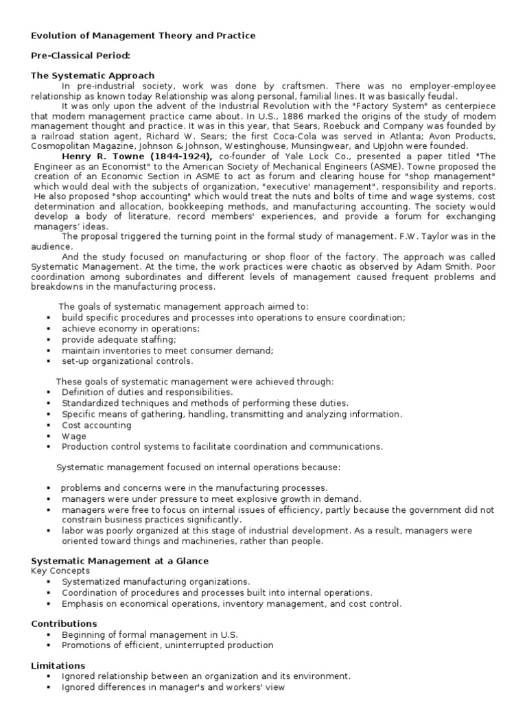 Evolution of Management Theories | PDF | Bureaucracy | Max Weber