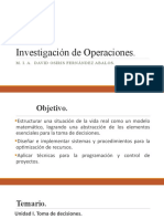 Unidad I Investigación de Operaciones