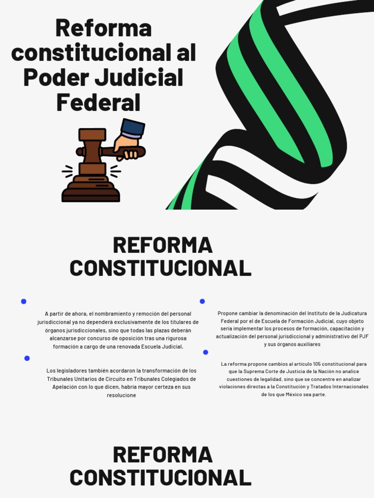 Reforma Constitucional Al Poder Judicial Federal PDF Judicaturas