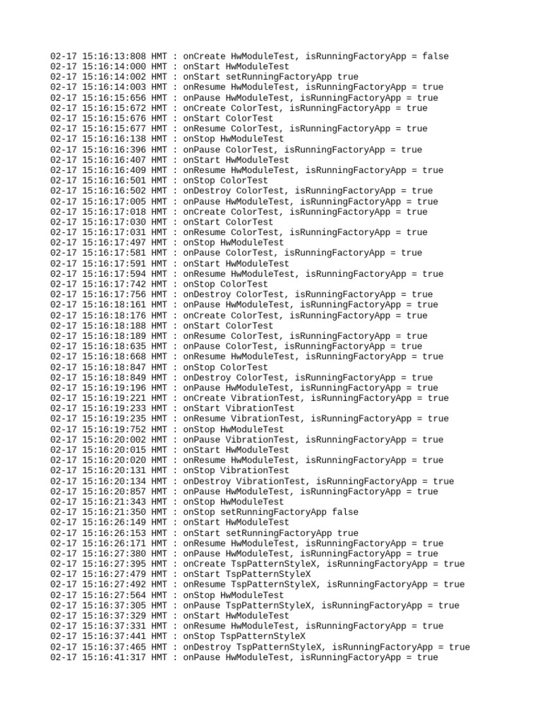 HwModule and Sensor Test Logs | PDF | Business | Technology & Engineering