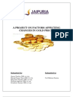 A Project On Factors Affecting Changes in Gold Prices: Submitted By: Submitted To