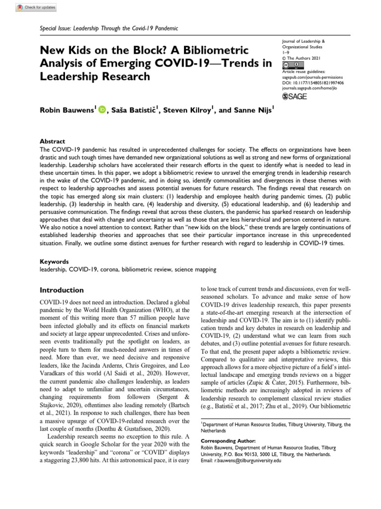 Lectura 3. New Kids PDF Leadership Nursing