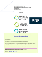 RAPPEL Et PRÉCISIONS I Répétition Du Samedi 29 Octobre