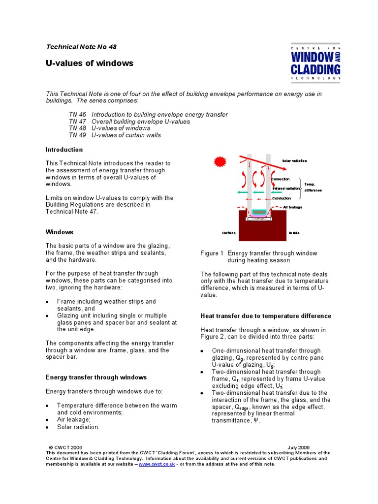 Window U-Values: Calculation Guide | PDF | Window | Building Insulation