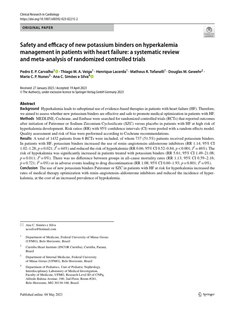 K Binders MA PDF Chronic Kidney Disease Heart Failure