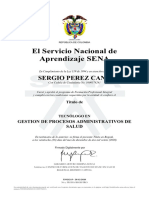 El Servicio Nacional de Aprendizaje SENA: Sergio Perez Cano