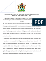ANTIGUA and BARBUDA Explanatory Paper On The Constitutional Amendment Bill 2018