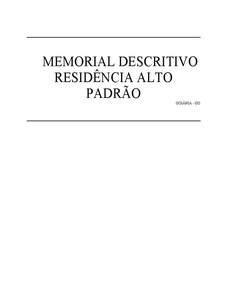 Memorial Descritivo Residencia | PDF | Argamassa (alvenaria ...