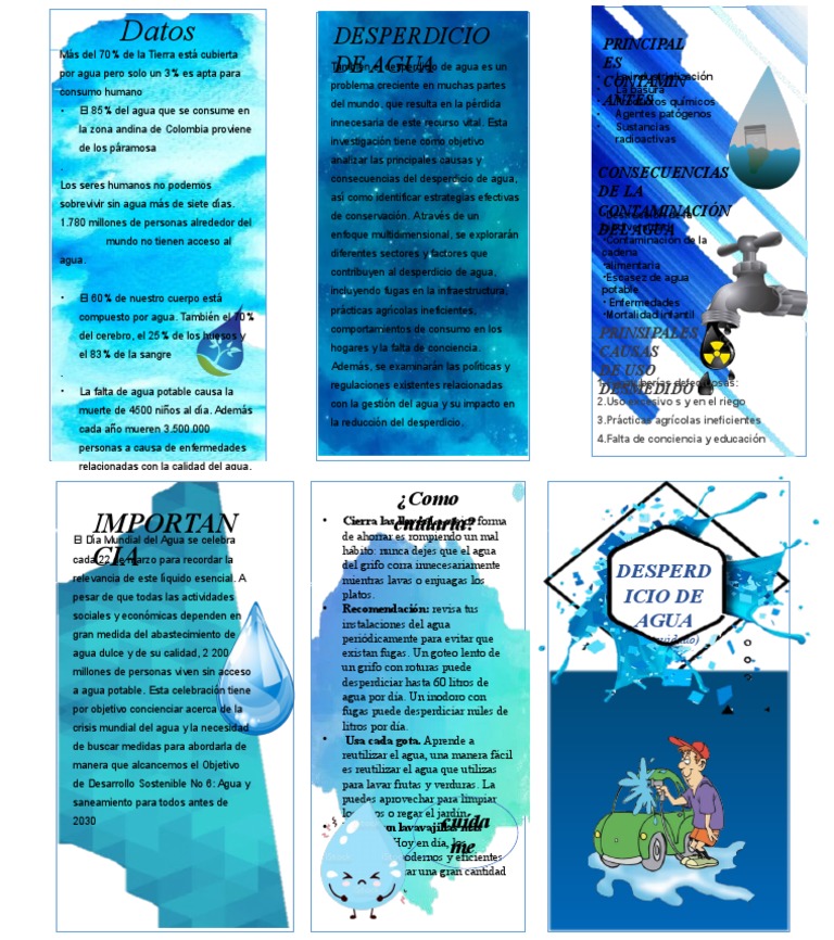 Folleto sobre el Cuidado del Agua | PDF | Agua | Lavavajillas