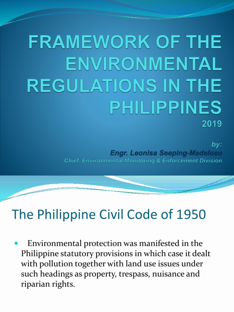 Philippine Environmental Code Overview | PDF | Environmental Impact ...
