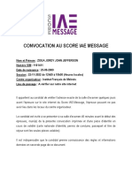 Convocation Score IAE Message MEKNES