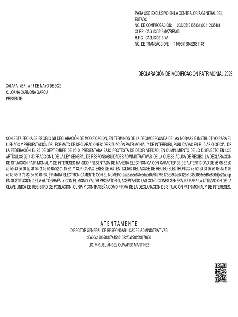Declaración Patrimonial 2023 Xalapa | PDF | Federación | Ciencias Políticas