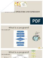Unit 2 DATA TYPES OPERATORS AND EXPRESSION