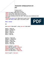 Pronúncia Dos Pronomes Interrogativos em Diferentes Tempos